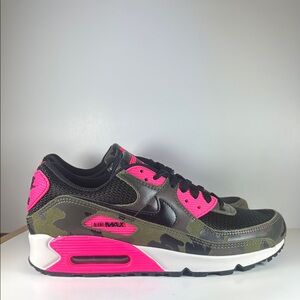Nike Air Max 90 Camo Pack Sequoia Black Hyper Pink Women’s Size 10.5 Sneakers